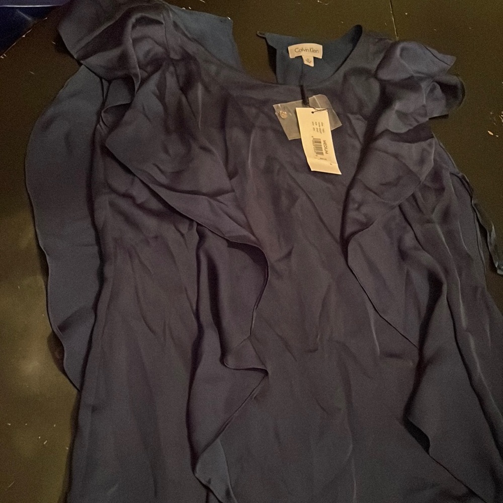 Calvin Klein Blue Ruffle dress